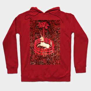 UNICORN IN RED FLORAL Hoodie